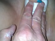 Pov of my girlfriend squirt multiple times as she she vibes her clit